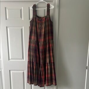 Plaid Sleeveless Maxi Dress